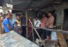 अग्निकांड से प्रभावित परिवार का तहसीलदार ने किया मौका निरीक्षण